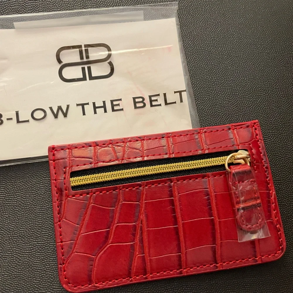 NWT B-Low The Belt Red Croc Card Holder